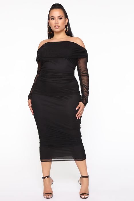 Top Trend Ruched Maxi Dress - Black ...